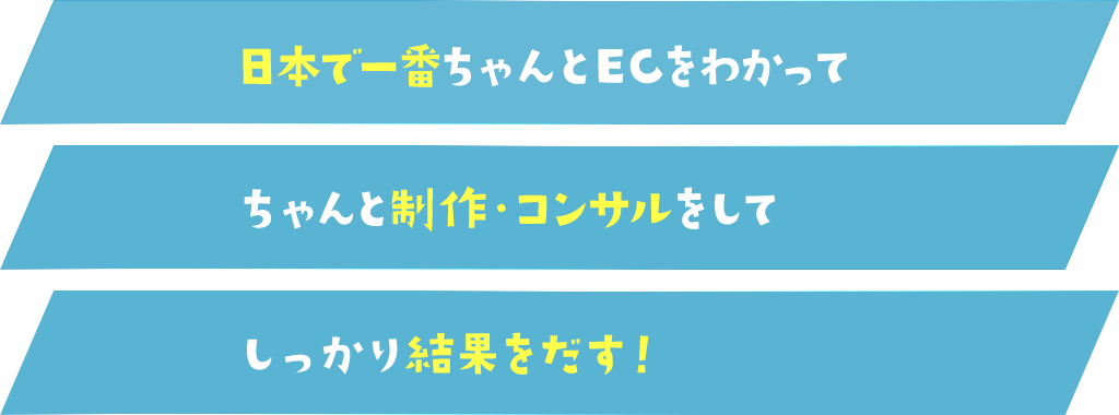 日本で一番ECを分かって、制作・コンサルをして、しっかり結果を出す！