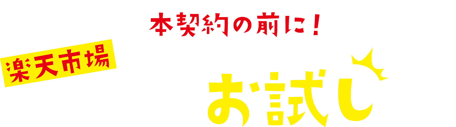 本契約の前に！楽天市場 ほぼ丸投げお試しプラン